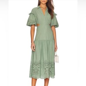 NWOT $370 Karina Grimaldi Graciela Dress in Cucumber XS